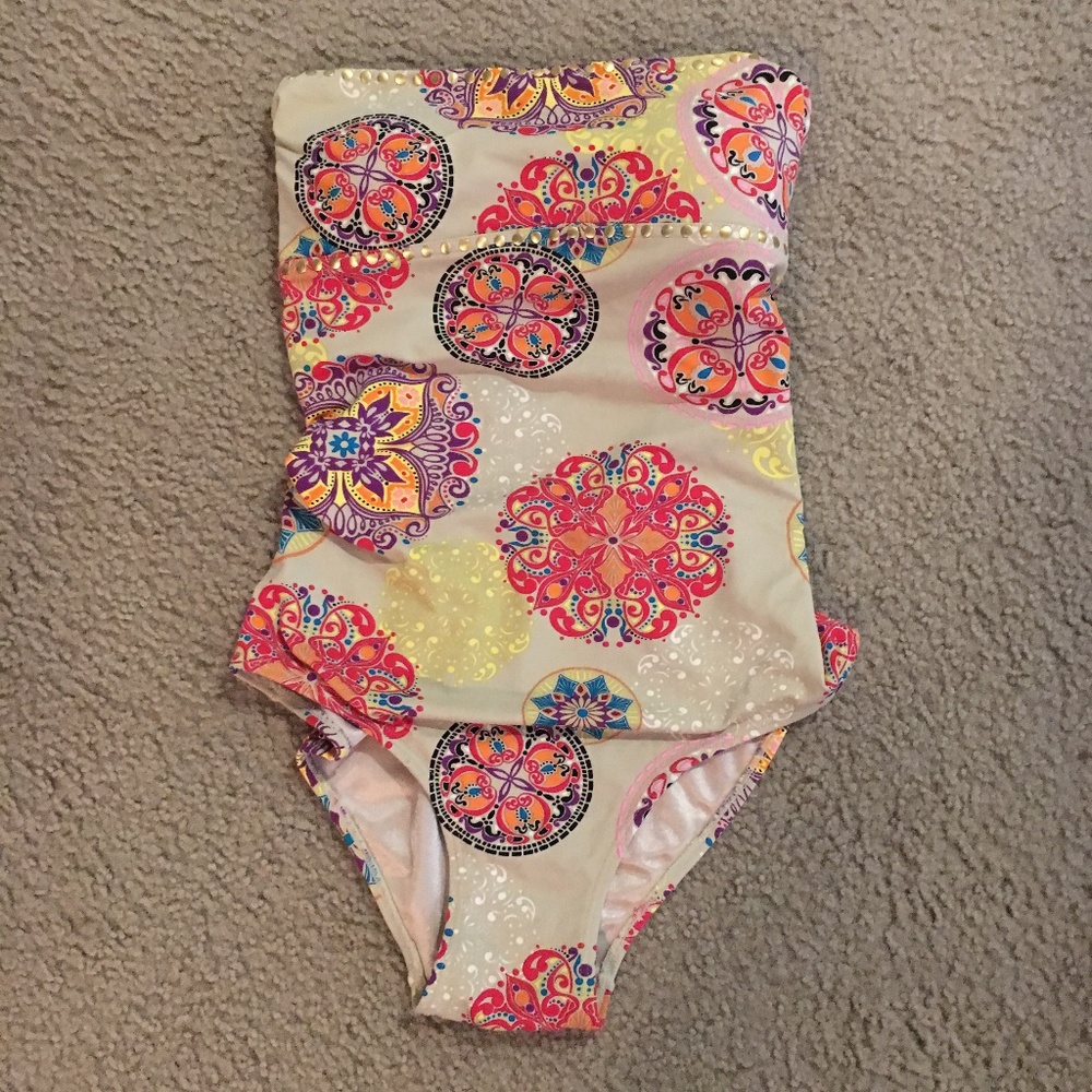 Strapless one piece bathing suit Antrhopologie